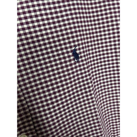 Vintage Ralph Lauren Men’s Custom Fit Button Down Shirt XL Red White Checkered - Picture 3 of 7